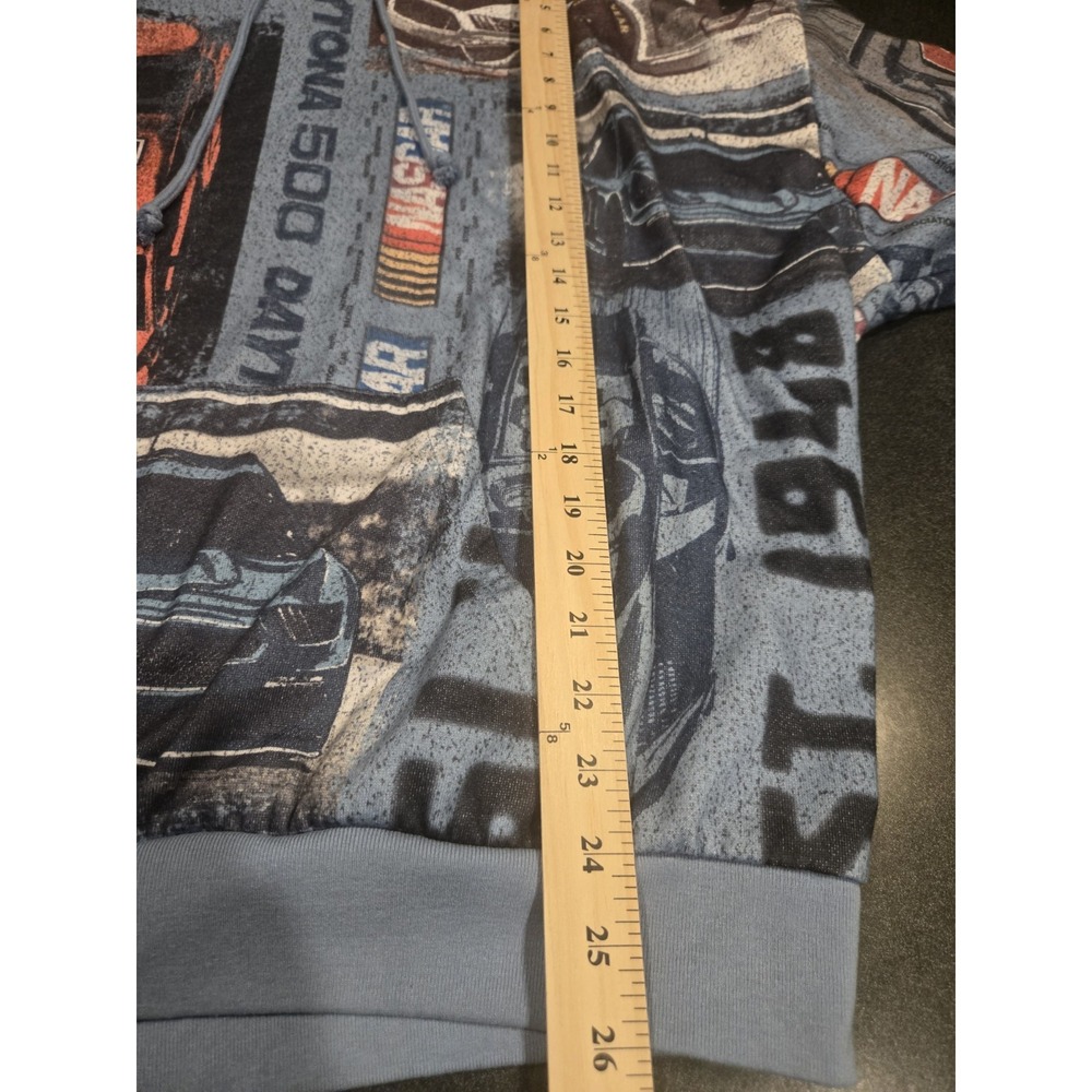 NASCAR Daytona 500 All Over Print Hoodie Mens XL Blue Racing Pullover 46 63 - Picture 4 of 6